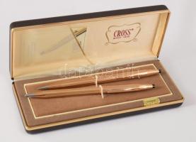 Cross aranylemezelt (1/20 14Kt Gold Filled) töltőceruza és töltőtoll pár, bruttó 36,6g, díszdobozban
