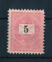 1889 5kr elfogazva, 11 1/2 fogazással, POSTATISZTA, luxus minőségben (56.000)