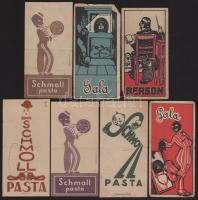 7 db számolócédula (Schmoll, Berson, Gala, stb.), sérülésekkel