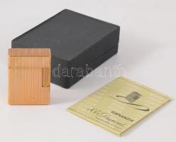 S.T. Dupont aranyozott öngyújtó, sorszámozott, díszdobozban, garanciapapírral, 5x3,5 cm