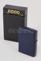 Zippo matt kék öngyújtó, tokban, 6x4 cm