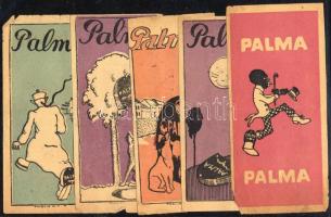 Palma számolócédulák, 5 db, sérülésekkel