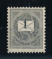 1889 1kr 27e eltolódott értékszámmal, enyhén elfogazva, 12 : 11 3/4 fogazással, POSTATISZTA, luxus m...