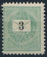 1889 3kr elfogazva, 11 1/2 fogazással, POSTATISZTA, luxus minőségben (56.000)