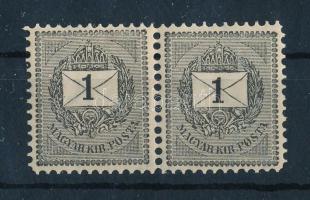 1888 Sztereo 1kr szépen centrált pár, POSTATISZTA, luxus minőségben (52.000)