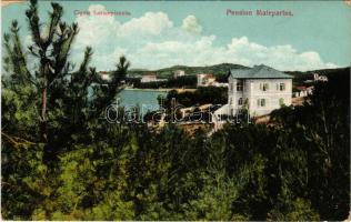 1922 Mali Losinj, Lussinpiccolo; Cigale Lussinpiccolo. Pension Malepartus / general view, hotel, pension (worn corners)