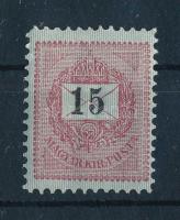 1888 Sztereo 15kr magasabbra fogazva, POSTATISZTA, luxus minőségben (23.000)