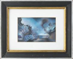 Buhály József (1945-): Tavaszi fények, 1990. Vegyes technika, papír, jelezve jobbra lent, a hátoldal...