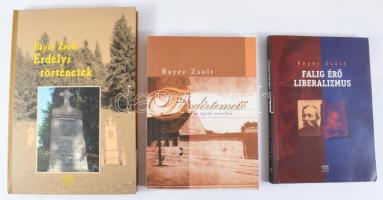 Bayer Zsolt 3 könyve: Fali érő liberalizmus. Bp., 2000, Kairosz. Kiadói papírkötés. + Tündértemető és egyéb novellák. Bp., 2002, Kairosz. Kiadói papírkötés. + Erdélyi történetek. Bp., 2003, Kairosz. Kiadói kartonált papírkötés.