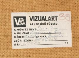 Gera Éva (1923-1996): Nagymarosi táj. Tempera, farost, jelzett. Hátoldalán Vizualart Alkotóközösség ...