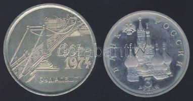 Oroszország 1992. 3R "II. világháború" T:PP + 1964-1974. "Budapest-Erzsébet híd" emlékérem