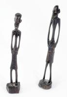 4 darab faragott fa afrikai figura, m: 10-21 cm