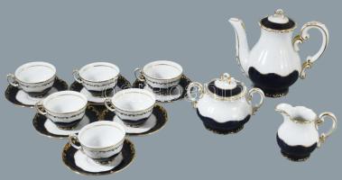 Zsolnay Pompadour mintás kávés készlet, teljes, jelzett, hibátlan.