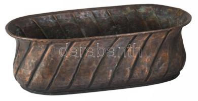 Antik réz virágtartó edény, 42x14 cm