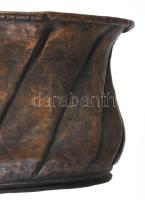Antik réz virágtartó edény, 42x14 cm