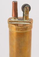 Antik töltényből készített bronz öngyújtó, m: 17 cm
