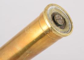 Antik töltényből készített bronz öngyújtó, m: 17 cm
