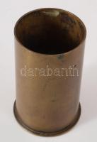 Antik bronz töltényhüvely, m: 9 cm