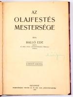 Balló Ede: Az olajfestés mestersége. Bp., 1917, szerző (Hornyánszky-ny.), 116 p. Első kiadás. Átkötött félvászon-kötésben, nagyrészt jó állapotban.