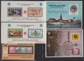 NSZK ÉS Magyarország 1972-1987 Nemzetközi Bélyegkiállítások 21 db blokk / emlékív és 1 db 2001-es FD...
