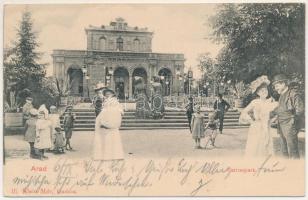 1903 Arad, Baross park, kioszk, étterem. Kiadja ifj. Klein Mór / park, kiosk, restaurant (EK)