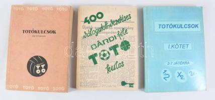 cca 1985-1995 3 db "Totókulcsok" kötet, kiadói papírkötés, változó állapotban