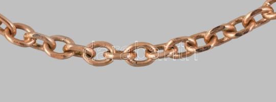 Arany (Au) összetolt betétes 7+1 szemes anker nyaklánc, 1966-1998 közötti fémjel, hivataljel, mester...