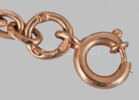 Arany (Au) összetolt betétes 7+1 szemes anker nyaklánc, 1966-1998 közötti fémjel, hivataljel, mester...