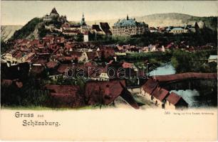 Segesvár, Schässburg, Sighisoara; látkép. Firtz Teutsch kiadása / view