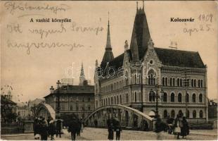 1908 Kolozsvár, Cluj; vashíd környéke / iron bridge