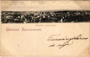 1899 Kolozsvár, Cluj; látkép a fellegvárról / view from the castle