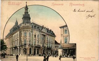 1902 Kolozsvár, Cluj; New York szálloda és kávéház, Schuster Emil üzlete. Römmler &amp; Jonas (Dresden) / hotel and café, shops (EK)