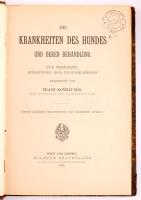 Franz Konhäuser: Die Krankheiten des Hundes und deren behandlung. Für Thierärzte, Hundezüchter, Jäger und Hundeliebhaber. Bearbeitet von - -. Wien - Leipzig, 1896, Wilhelm Braumüller, VIII+182 p. Német nyelven. Zweite Gänzlich Umgearbeitete und Vermehrte Auflage. Korabeli aranyozott félbőr-kötésben, kopott borítóval, névbélyegzéssel.