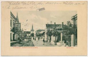 1916 Bánffyhunyad, Huedin; Király utca W. L. 7077., kapható Diamantstein Nándor papírkereskedésében / street + "K.u.k. Infanterieregiment Erzh. Karl Stephen Nr. 8. IV. Ersatzkompagnie" (EB)