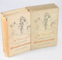 Grimmelshausen, Johann Jakob Christoffel von: A kalandos Simplicissimus. I-II. köt. Ford.: Háy Gyula. Hincz Gyula illusztrációival. Bp., 1964, Magyar Helikon. Kiadói egészvászon-kötés, kissé sérült kiadói papír védőborítóban, kiadói kartontokban.