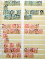 Sok példányos magyar készlet a Krajcárosoktól 1916-ig 16 lapos nagyalakú rugós berakóban