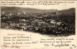 1901 Medgyes, Mediasch, Medias; látkép. Fritz Guggenberger kiadása / general view (EK)