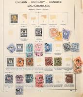 Krajcáros és Turul bélyegek + kevés egyéb régi kiadás, albumlapokon, füzetlapokra ragasztva és egy c...