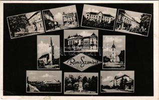 1939 Rimaszombat, Rimavská Sobota; részletek. Klein Géza kiadása / multi-view postcard (szakadás / tear)