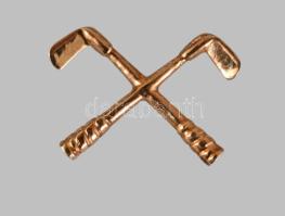 Tiffany &amp; Co. arany (Au) golfos nyakkendőgomb, 14k, fogója aranyozott fém, jelzett, tű nettó 0,63g