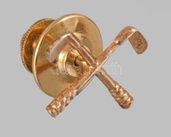 Tiffany &amp; Co. arany (Au) golfos nyakkendőgomb, 14k, fogója aranyozott fém, jelzett, tű nettó...