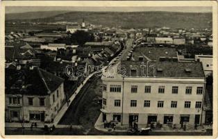 1931 Galgóc, Frasták, Hlohovec; Okresny dom a Masaryková ul. / Járási hivatal, Jan Ernst, Izidor Haas, Milan Felca üzlete. Rudolf Vacek kiadása / district office, shops (EB)