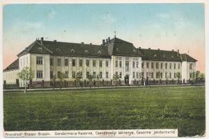 1916 Brassó, Kronstadt, Brasov; Gendarmerie Kaserne. Alfred Tartler / Casarma jandarmeriei / Csendőrségi laktanya / Gendarmery barracks + "Hadtáp-postahivatal 172" "K.u.k. Feldspital No.?" (EK)