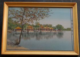 Japán selyemkép keretben / silk picture 30x23 cm