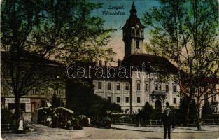 1916 Szeged, városháza, piac, üzletek (ragasztónyom / glue marks)