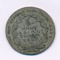 Német államok / Poroszország 1812A 1/6T Ag "III. Frigyes Vilmos" T:VF,F patina German states / Prussia 1812A 1/6 Reichsthaler Ag "Frederick William III" C:VF,F patina Krause KM#385