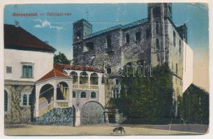 1920 Sárospatak, Rákóczi vár, sérült leporellólap (üres belül) (b)