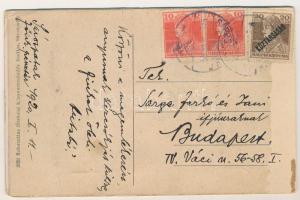 1920 Sárospatak, Rákóczi vár, sérült leporellólap (üres belül) (b)