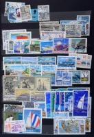 Repülő, hajó, vonat, autó, közlekedés, állat stb motívum bélyegek 2 db A4-es berakóban