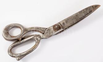 Antik szabász olló, jelzett, h: 25 cm